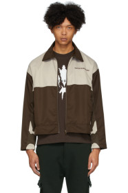 Youths in Balaclava - Reversible Brown & Beige Logo Jacket