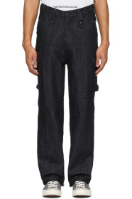 Youths in Balaclava - Black Denim Cargo Pants