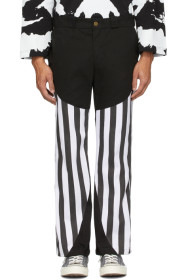Youths in Balaclava - Black & Purple Stripe Trousers