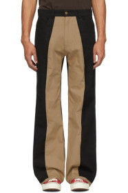 Youths in Balaclava - Black & Beige Two-Tone Trousers