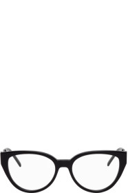 Saint Laurent - Black Crystal Cat-Eye Glasses