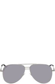 Saint Laurent - 银色 Classic DB 11 太阳镜