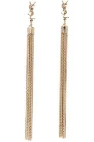 Saint Laurent - Boucles d'oreilles à pampilles dorées Loulou