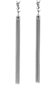 Saint Laurent - Boucles d'oreilles à pampilles argentées Loulou