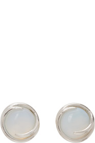 Sapir Bachar - Silver Opalite Loop Earrings