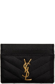 Saint Laurent - ブラック モノグラム カード ホルダー