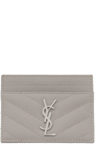 Saint Laurent - グレー モノグラム カード ホルダー
