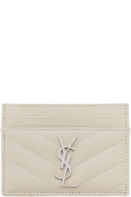 Saint Laurent - Porte-cartes blanc cassé Monogramme
