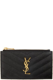 Saint Laurent - Porte-cartes à glissière noir Fragment
