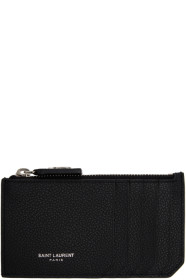 Saint Laurent - ブラック フラグメント ジップ カード ホルダー