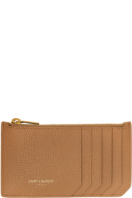 Saint Laurent - Brown Fragment Zipped Card Holder