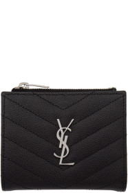 Saint Laurent - Portefeuille noir Monogramme Fold Over