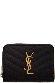 Saint Laurent - ブラック スモール コンパクト モノグラム ウォレット