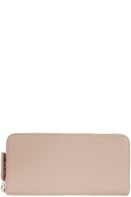Saint Laurent - Portefeuille à glissière rose Rive Gauche Compact