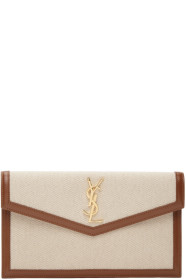 Saint Laurent - Brown Canvas Uptown Envelope Pouch