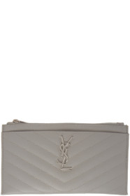 Saint Laurent - 灰色 Monogramme 手拿包