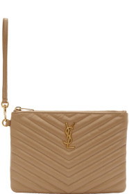 Saint Laurent - Beige Monogramme A5 Pouch