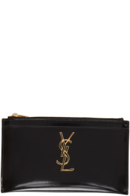 Saint Laurent - 黑色 Monogramme 漆皮手拿包
