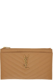 Saint Laurent - Brown Monogramme Bill Pouch