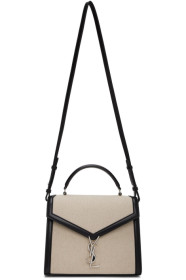 Saint Laurent - Off-White & Black Medium Cassandra Bag