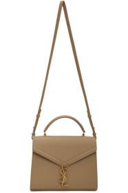 Saint Laurent - Taupe Medium Cassandra Top Handle Bag