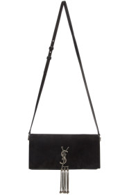 Saint Laurent - Black Suede Kate Baguette Bag