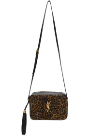 Saint Laurent - Black & Brown Leopard Lou Camera Bag
