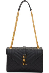 Saint Laurent - Sac enveloppe noir Medium