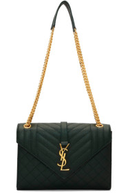 Saint Laurent - Sac enveloppe vert Medium