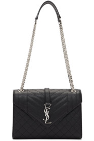 Saint Laurent - Sac enveloppe noir Medium Monogramme