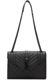 Saint Laurent - Sac enveloppe noir Medium