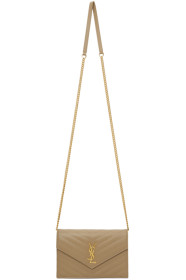 Saint Laurent - ゴールド モノグラム エンベロープ チェーン ウォレット バッグ