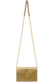 Saint Laurent - ゴールド モノグラム エンベロープ チェーン ウォレット バッグ