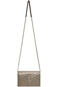 Saint Laurent - シルバー モノグラム エンベロープ チェーン ウォレット バッグ