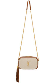 Saint Laurent - Beige Canvas Mini Lou Chain Bag