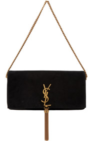 Saint Laurent - Black Suede Kate 99 Tassel Bag