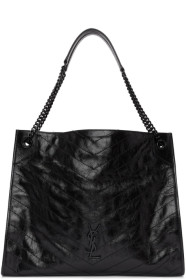 Saint Laurent - 黑色大号 Niki 绗缝托特包
