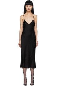 Saint Laurent - Black Satin Slip Dress