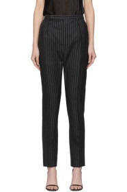 Saint Laurent - Black Lamé Tennis Stripe Trousers