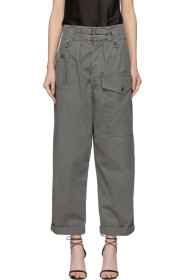 Saint Laurent - Khaki Asymmetric Pocket Cargo Pants