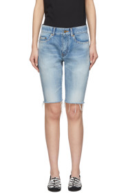 Saint Laurent - Blue Denim Washed Bermuda Shorts