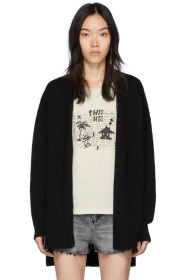 Saint Laurent - 黑色 College 链条饰边长款开衫