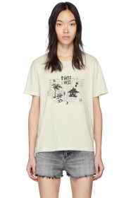 Saint Laurent - 灰白色项链 T 恤
