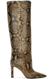 Saint Laurent - Beige Python Grace 85mm Boots