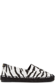 Saint Laurent - Black & White Embroidered Canvas Espadrilles