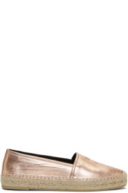 Saint Laurent - Pink Metallic Monogram Espadrilles