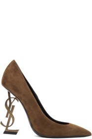 Saint Laurent - Brown Suede Opyum 110 Heels