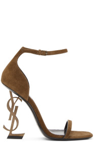 Saint Laurent - Brown Suede Opyum Heeled Sandals