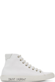 Saint Laurent - White Canvas Malibu Sneakers