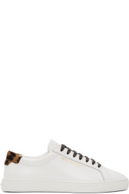 Saint Laurent - Baskets blanches Leopard Andy